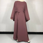 Abaya Nida Unie — 15 Couleurs, Ceinture Offerte