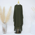 Khimar Zellina - kaki (olive)