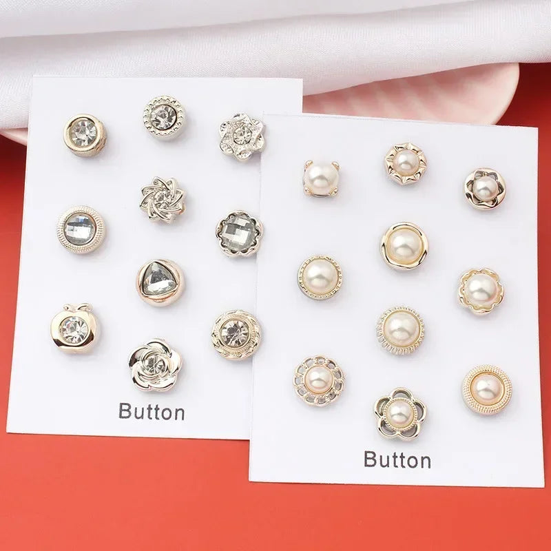 Ensemble d'Épingles à Hijab en Métal — Broches Magnétiques Perlées