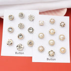 Ensemble d'Épingles à Hijab en Métal — Broches Magnétiques Perlées