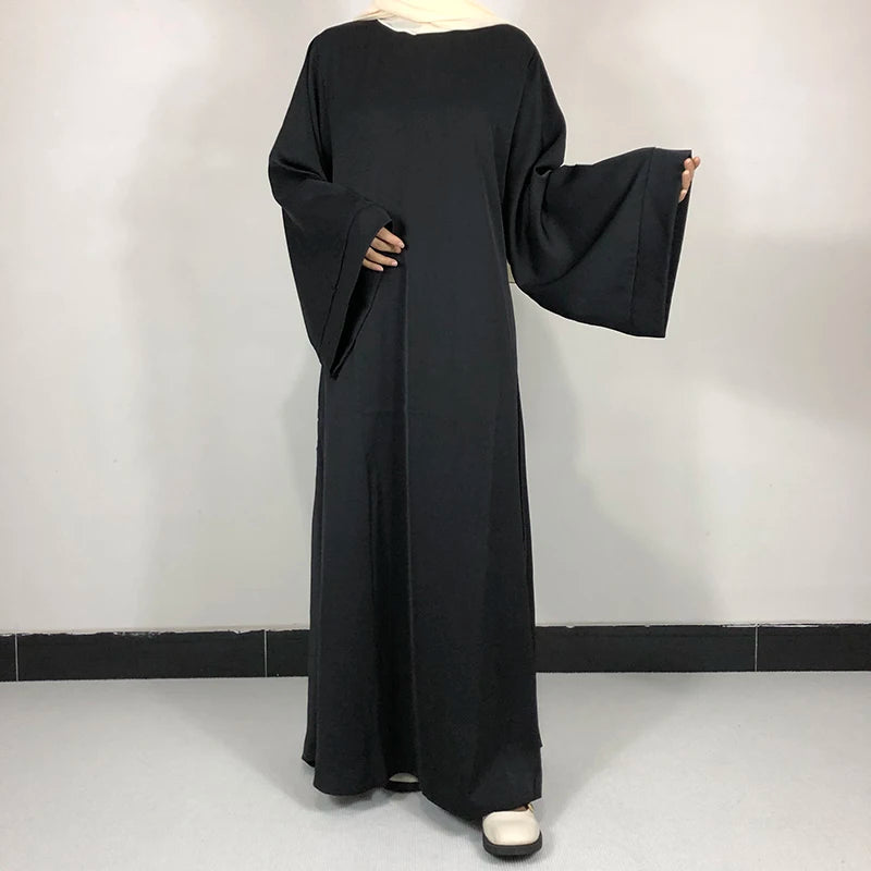 Abaya Nida Unie — 15 Couleurs, Ceinture Offerte