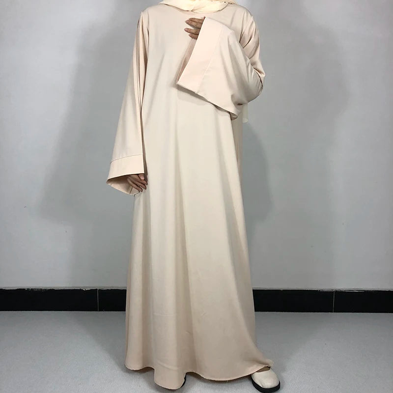 Abaya Nida Unie — 15 Couleurs, Ceinture Offerte