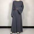 Abaya Nida Unie — 15 Couleurs, Ceinture Offerte