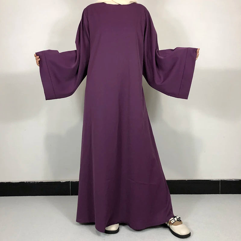 Abaya Nida Unie — 15 Couleurs, Ceinture Offerte