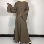 Abaya Nida Unie — 15 Couleurs, Ceinture Offerte