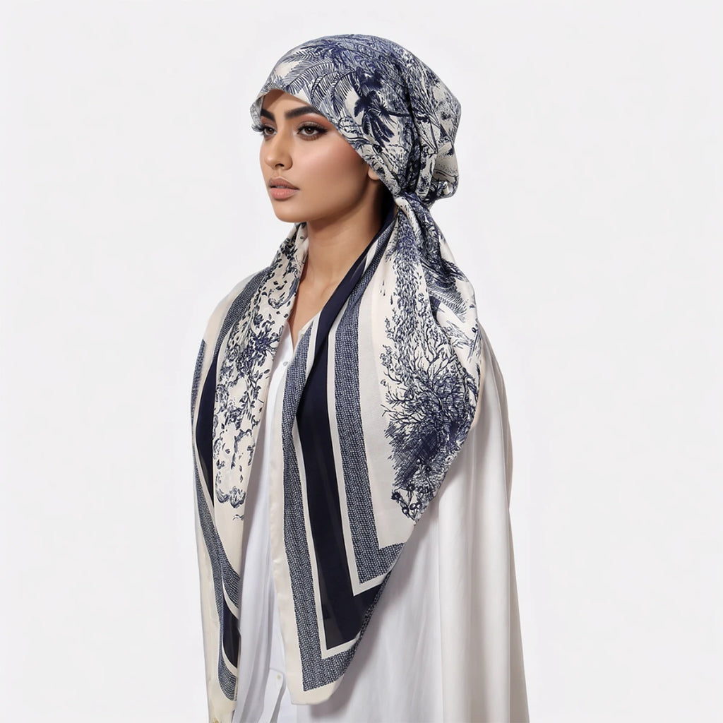 Hijab instantané en satin Zellina - vue portée