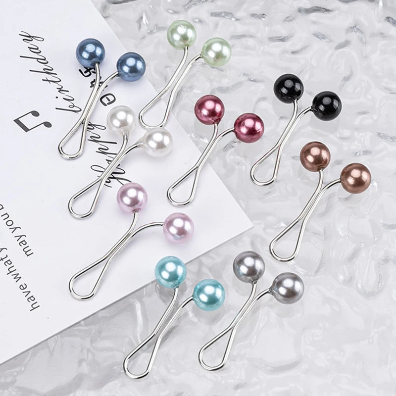 Pinces Anti-Glisse pour Hijab — Broches Perlées Fixation Foulard (Lot de 10)
