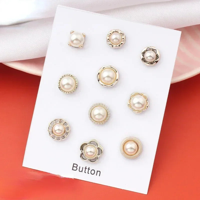 Ensemble d'Épingles à Hijab en Métal — Broches Magnétiques Perlées