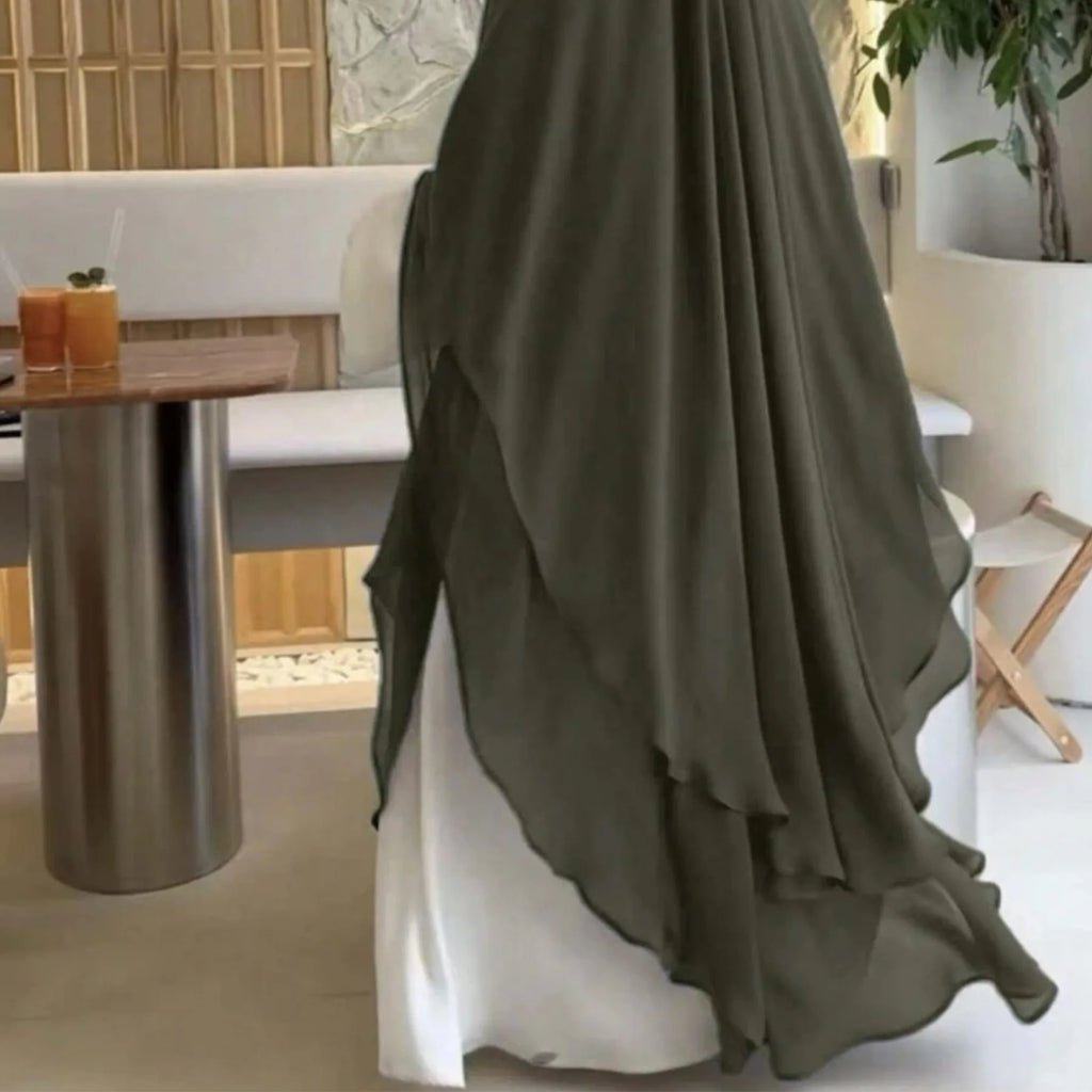 Khimar long deux couches Zellina - vue portée