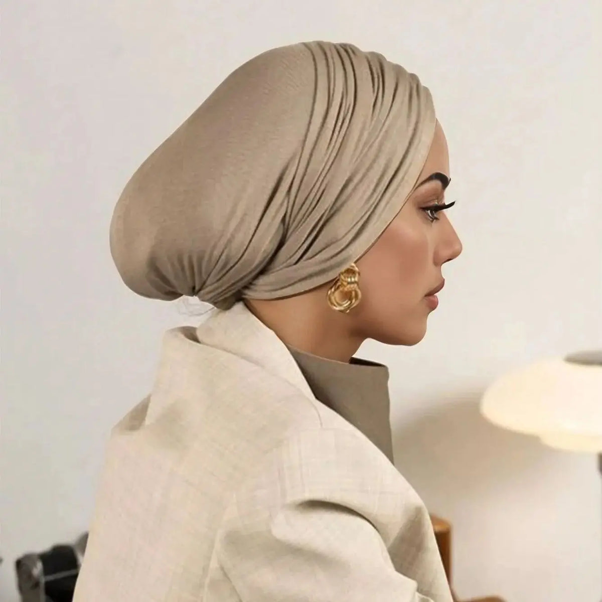 Sous-hijab en coton extensible Zellina - coloris gris