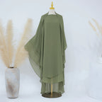 Khimar long deux couches Zellina - coloris marine
