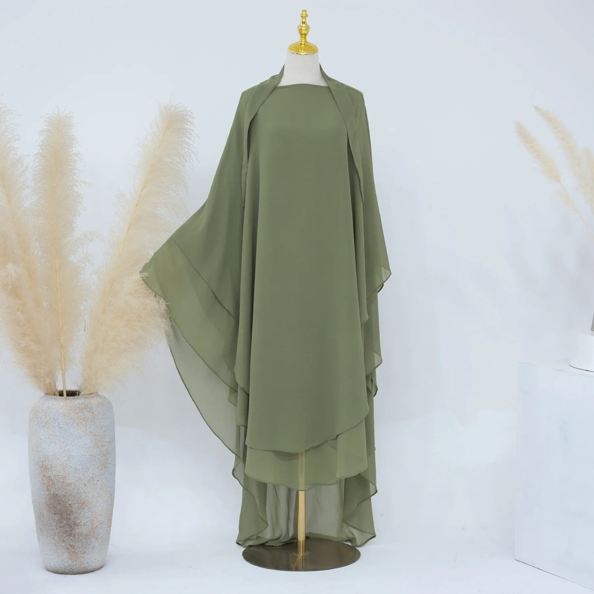 Khimar long deux couches Zellina - coloris marine