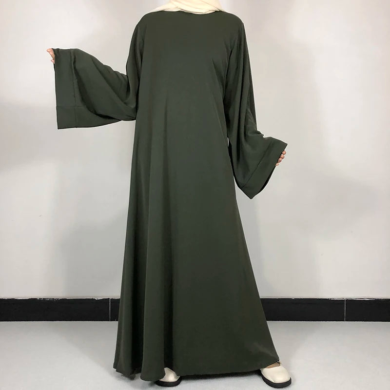 Abaya Nida Unie — 15 Couleurs, Ceinture Offerte