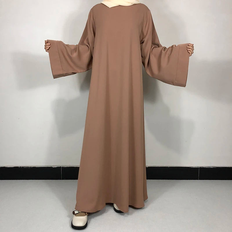 Abaya Nida Unie — 15 Couleurs, Ceinture Offerte