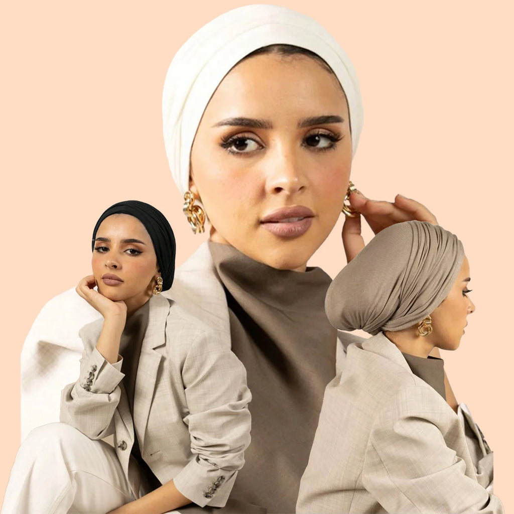 Sous-hijab en coton extensible Zellina - enfilage