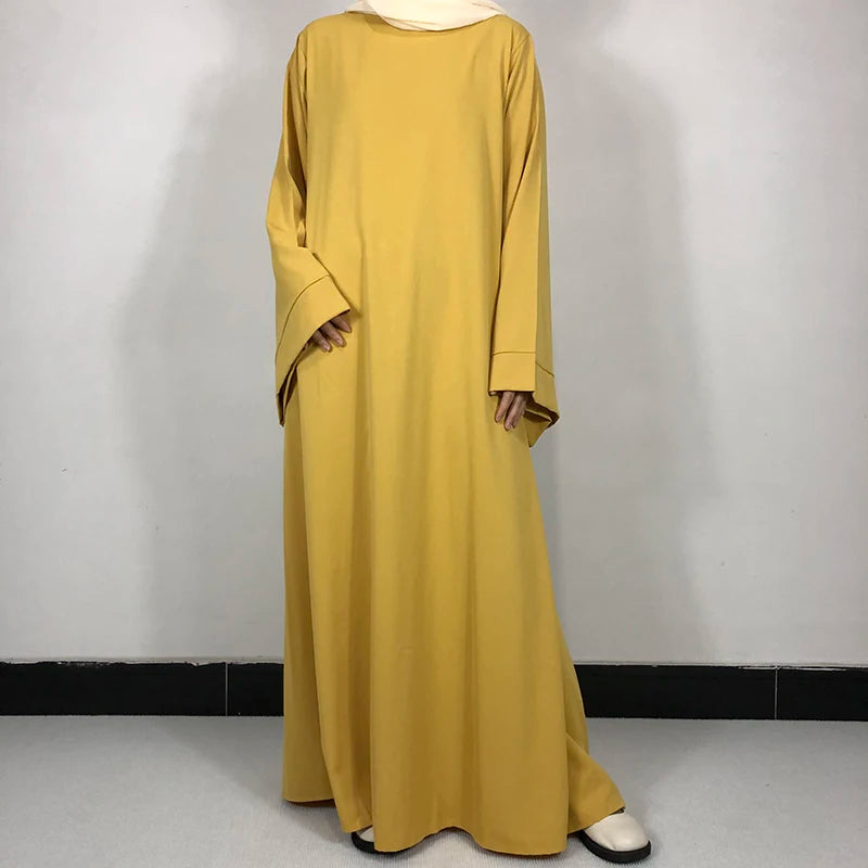 Abaya Nida Unie — 15 Couleurs, Ceinture Offerte