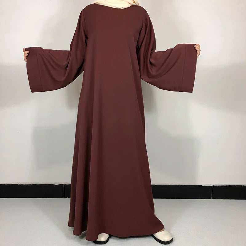 Abaya Nida Unie — 15 Couleurs, Ceinture Offerte