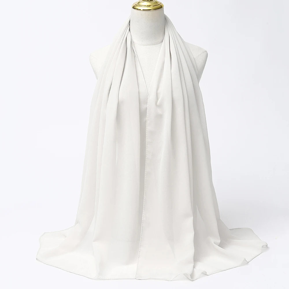 Hijab en mousseline - coloris Blanc