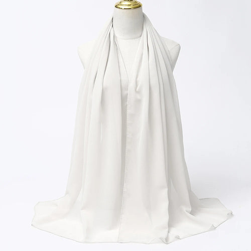 Hijab en mousseline - coloris Blanc