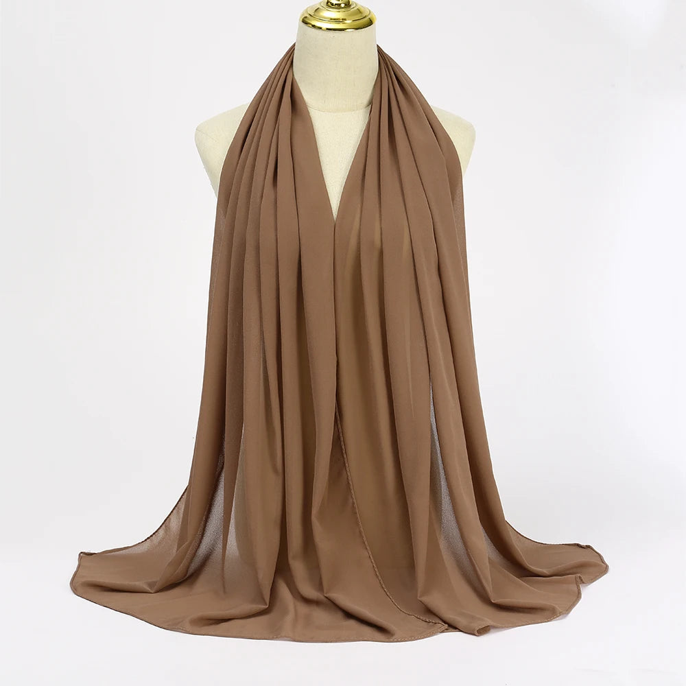 Hijab en mousseline - coloris Chêne