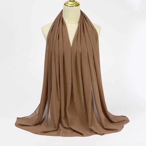Hijab en mousseline - coloris Chêne