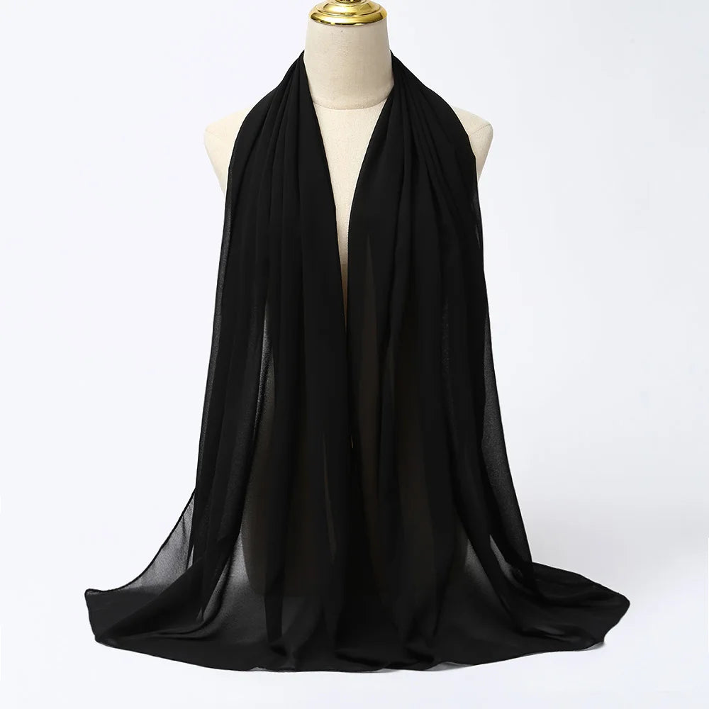 Hijab en mousseline - coloris Noir