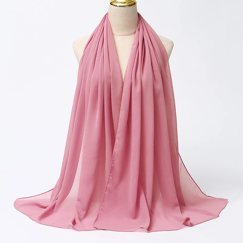 Hijab en mousseline - coloris Rose Pêche