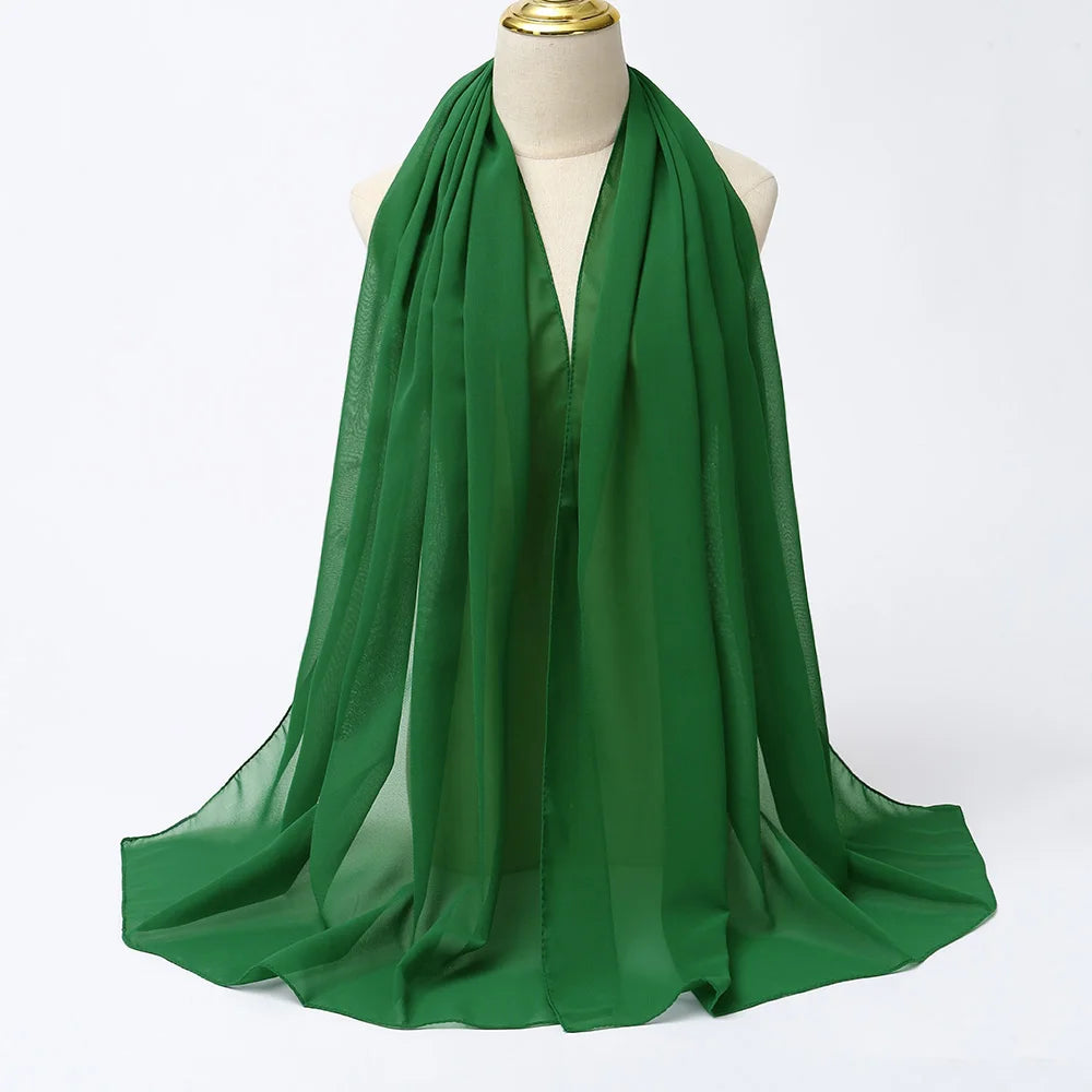 Hijab en mousseline - coloris Vert