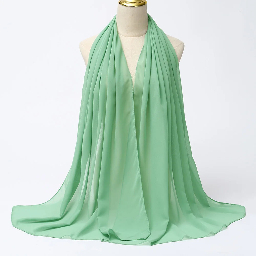 Hijab en mousseline - coloris Vert Melon