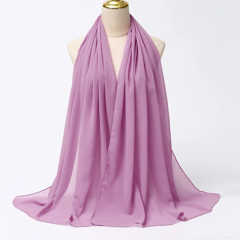 Hijab en mousseline - coloris Violet Antique
