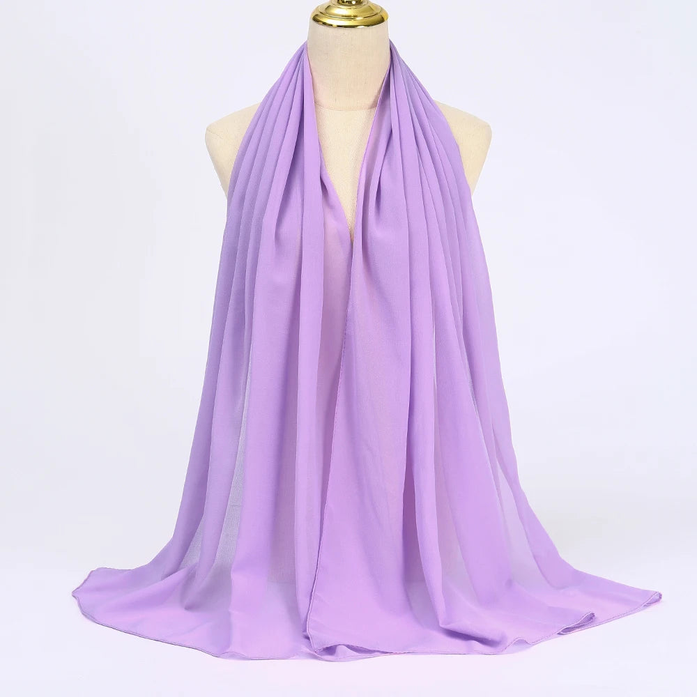 Hijab en mousseline - coloris Violet Clair